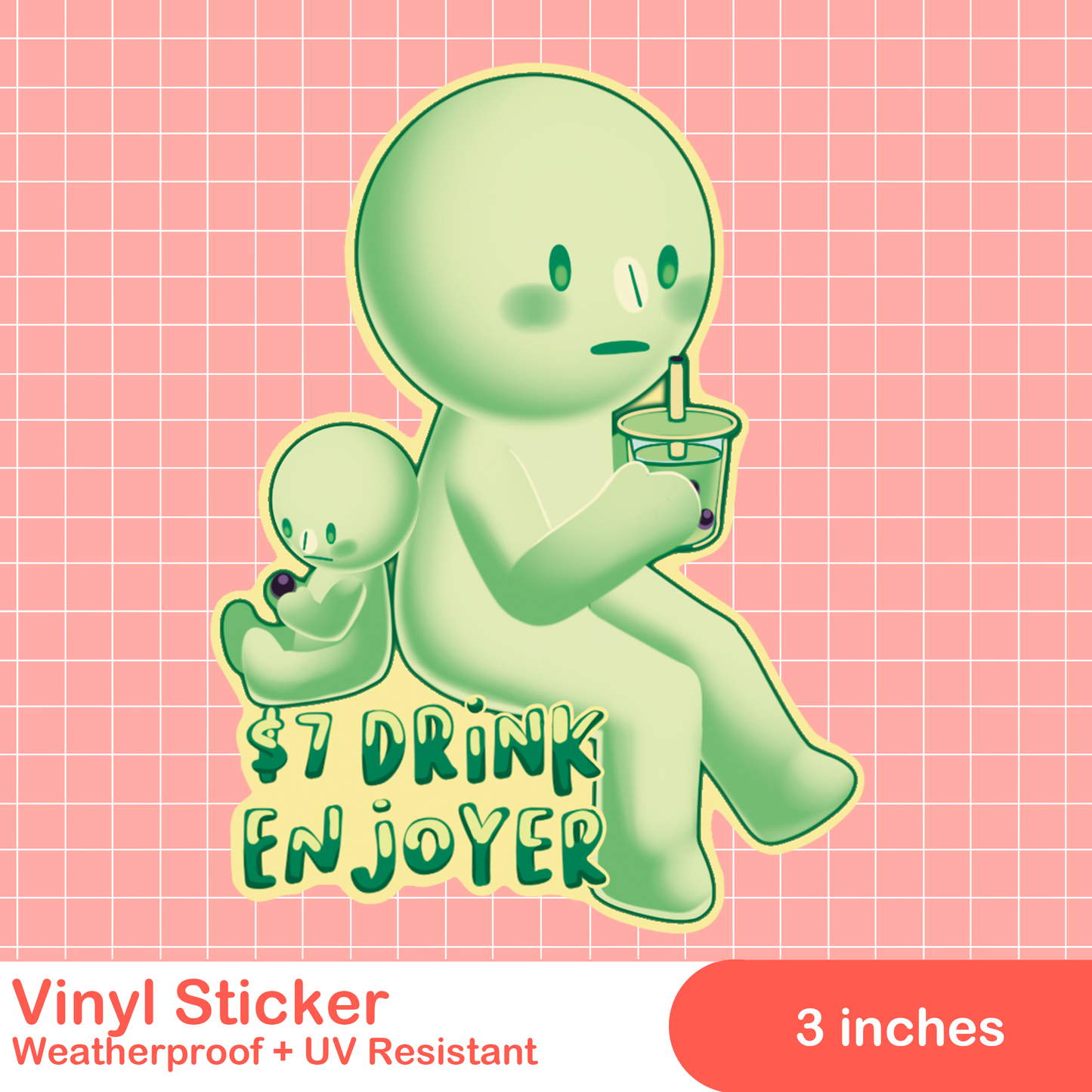 Smiski $7 Drink Enjoyer Sticker