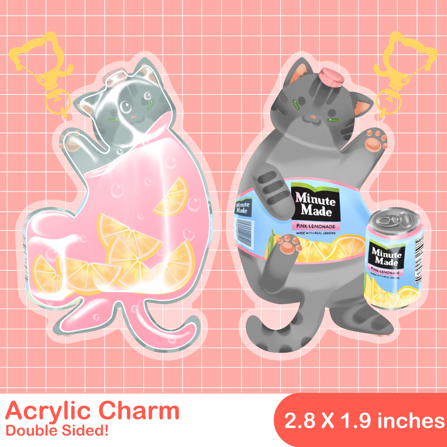 Soda Cats: Minute Made Cat Acrylic Charm