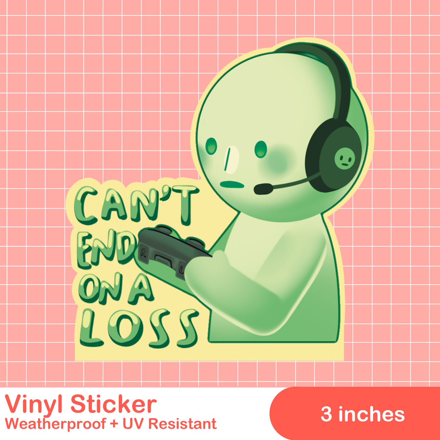 Smiski Can't End On A Loss Sticker