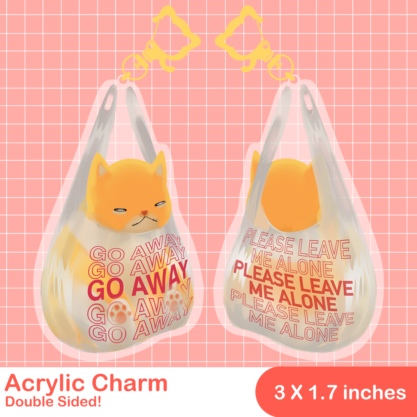 Plastic Bag Cat Acrylic Keychain