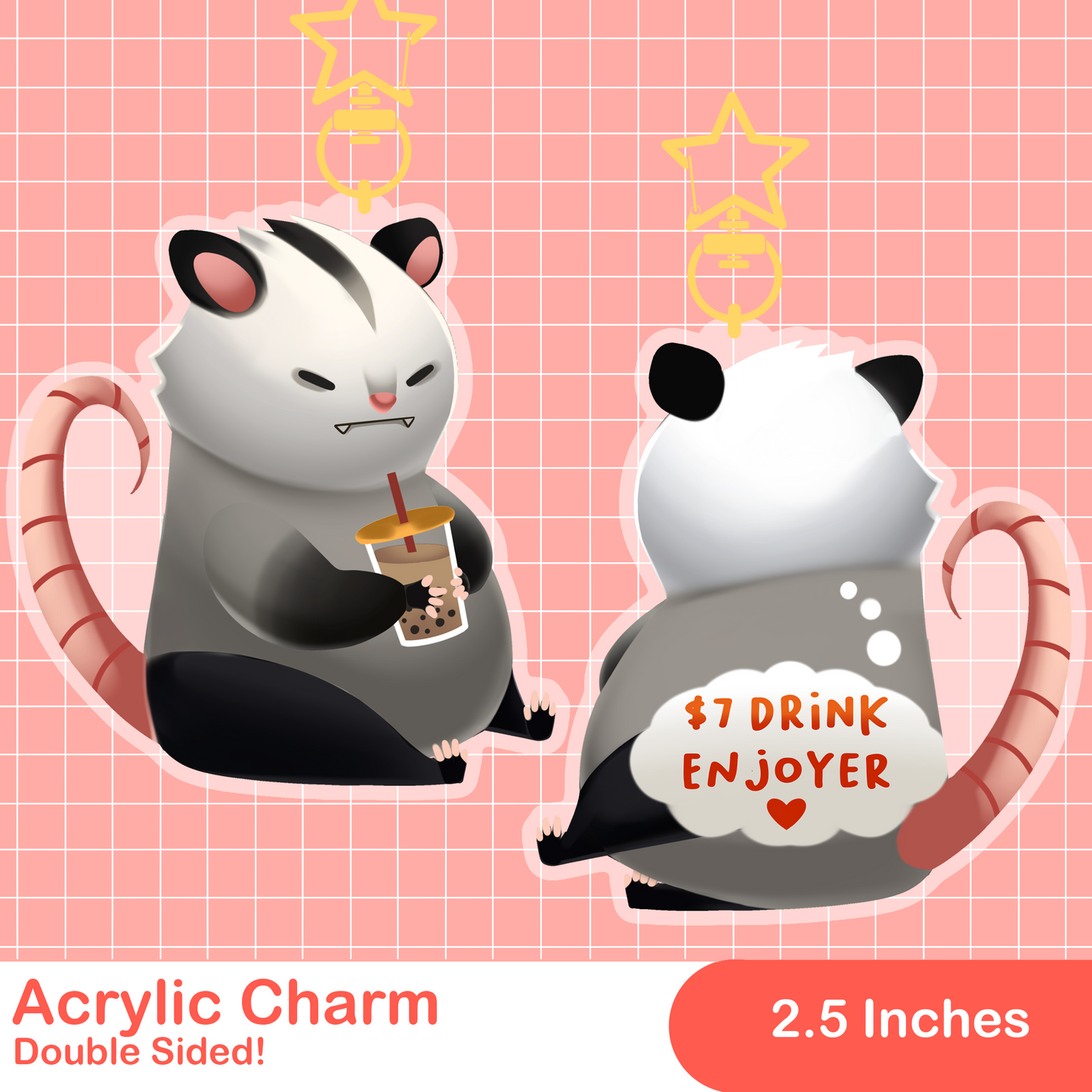Trash Buddies: Boba Possum Charm