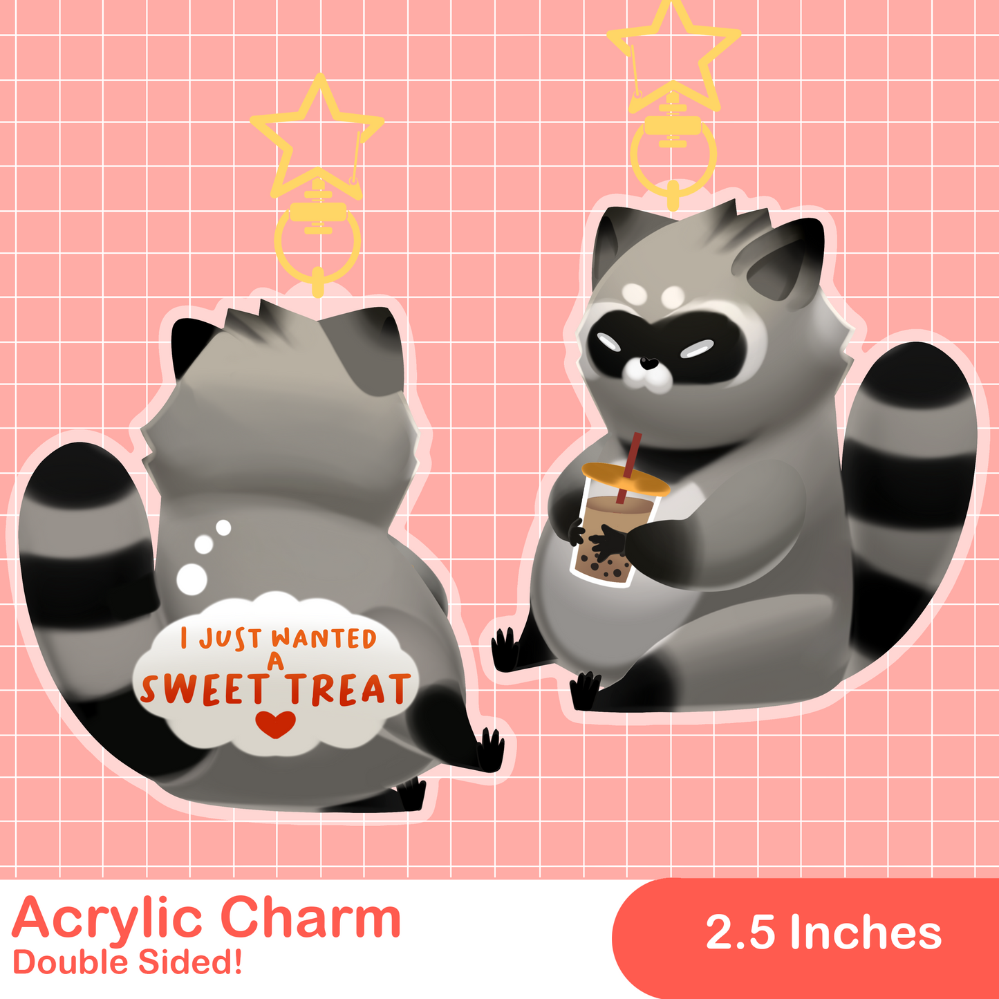 Trash Buddies: Boba Raccoon Keychain