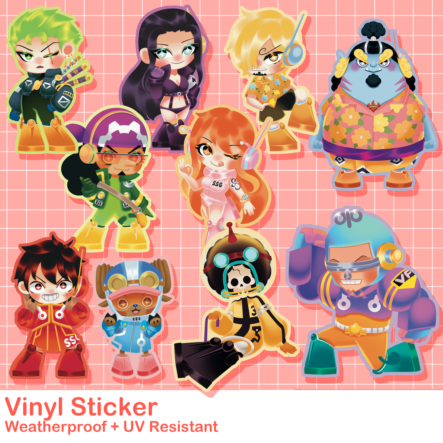 One Piece Egghead Chibi Stickers