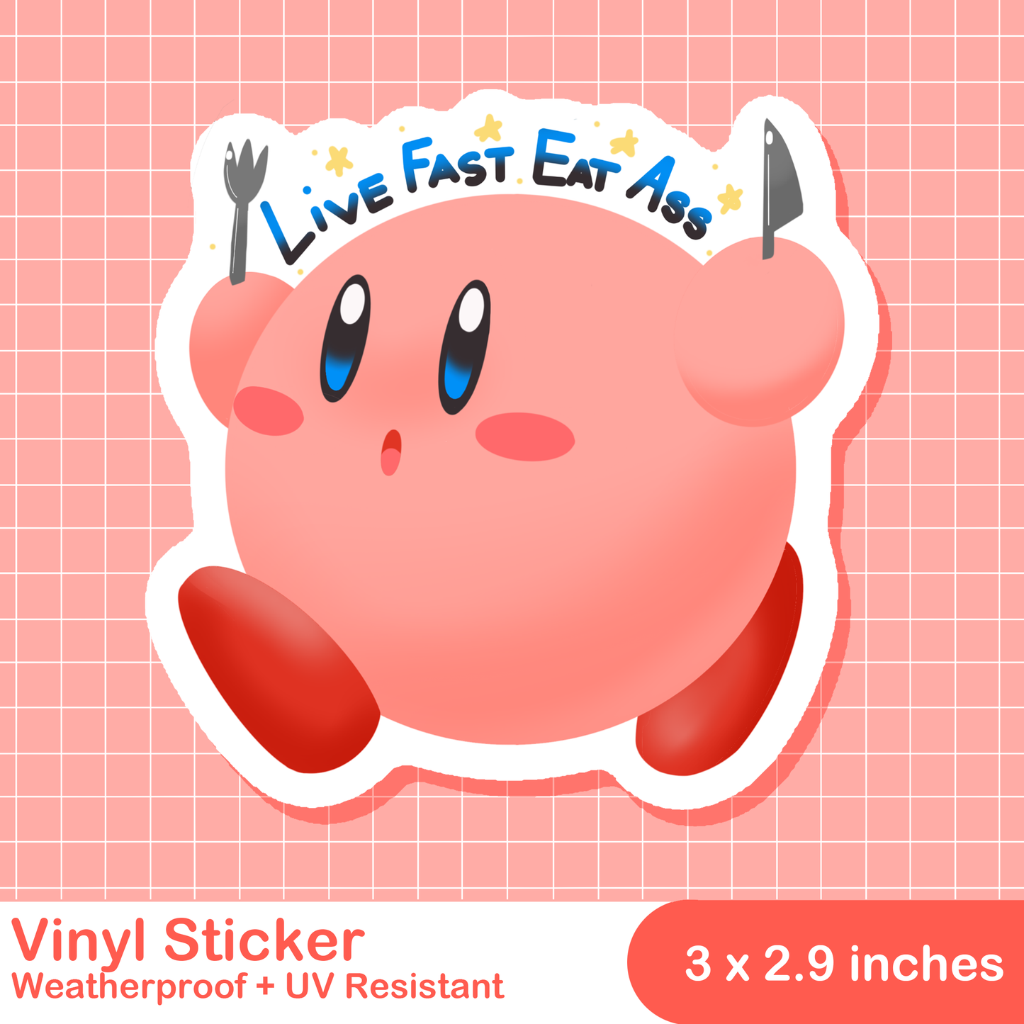 Cussing Kirby Stickers