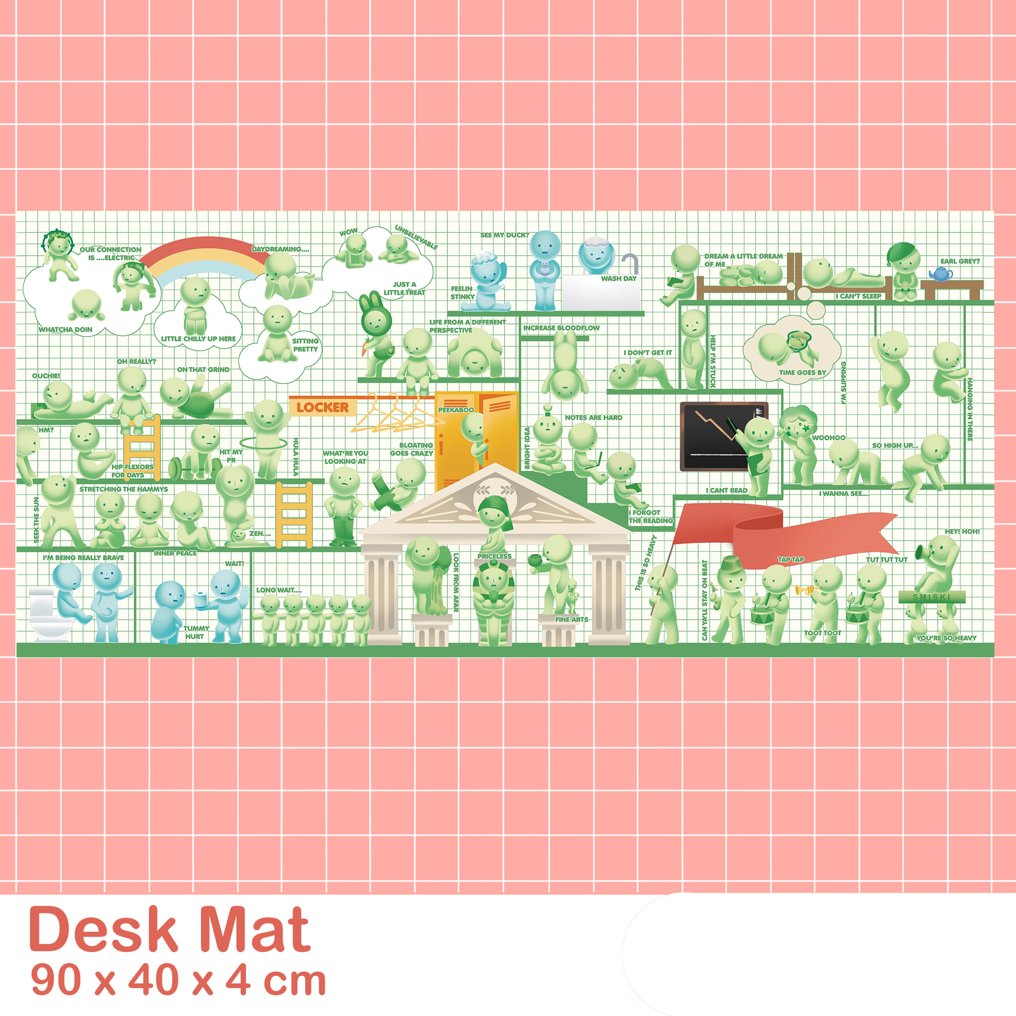 A Smiski Desk Mat