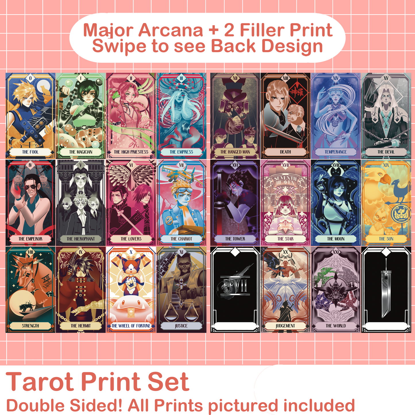 Tarot Print Set: Final Fantasy VII Inspired