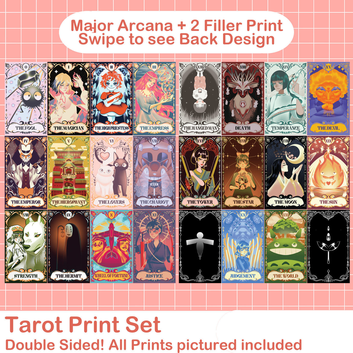 Tarot Print Set: Studio Ghibli Inspired