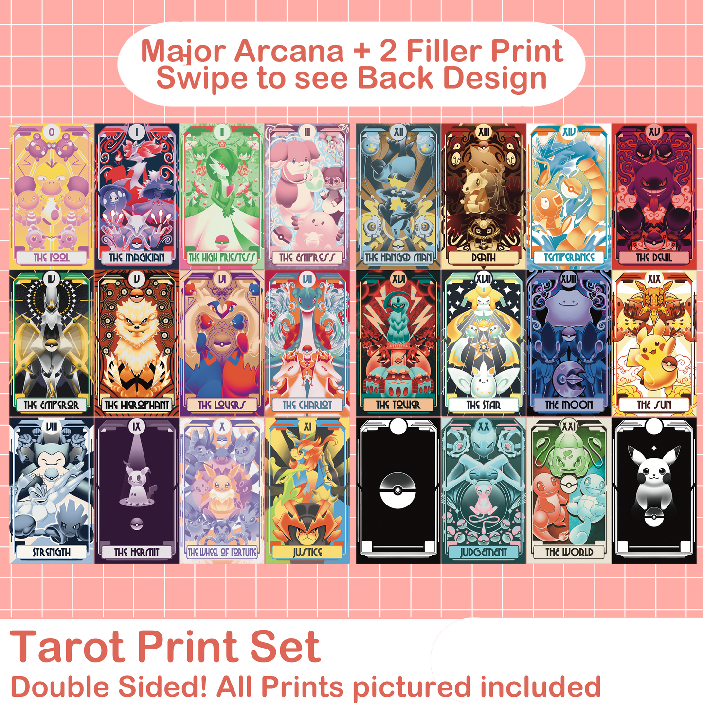 Tarot Print Set: Pokemon Inspired