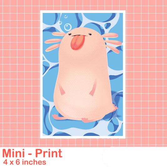 Axolotl Mini Print