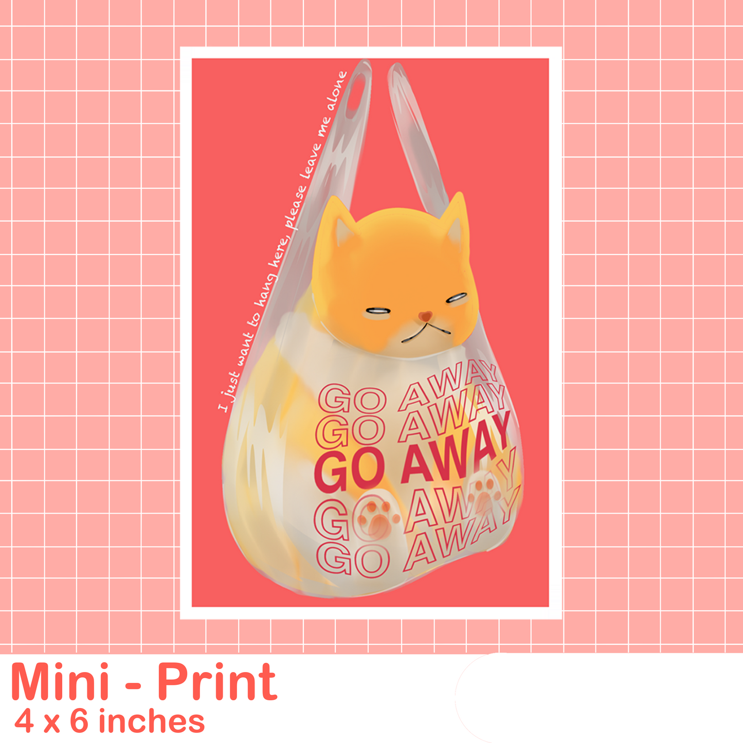 Plastic Bag Cat Mini Print