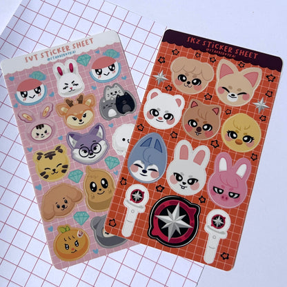Kpop Vinyl Sticker Sheets