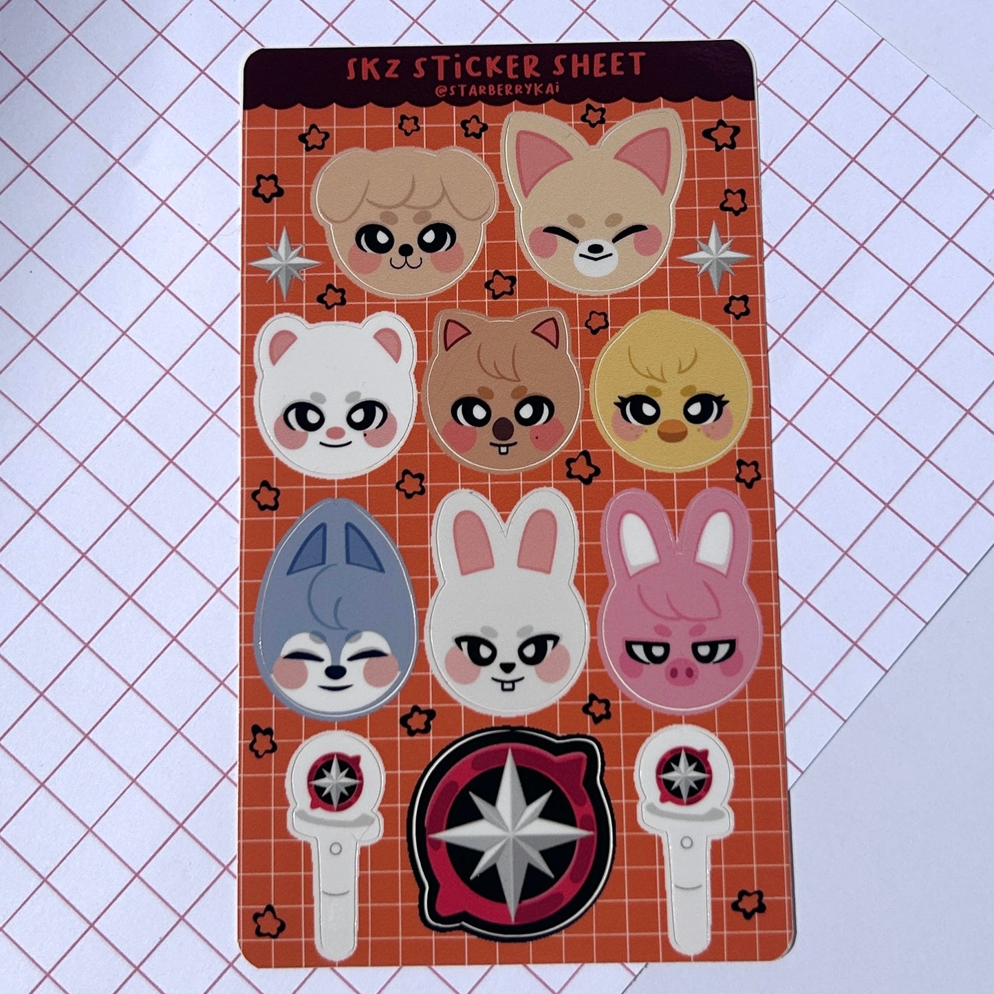 Kpop Vinyl Sticker Sheets
