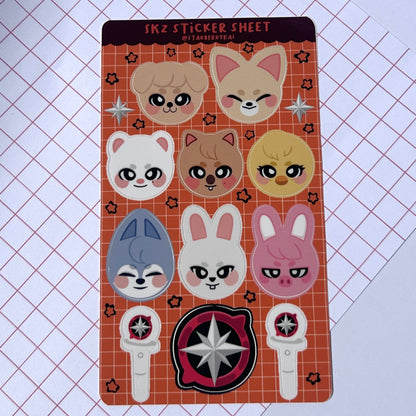 Kpop Vinyl Sticker Sheets