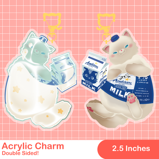 Soda Cats: Milk Cat Acrylic Charm