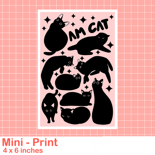 Am Cat Collage Mini Print