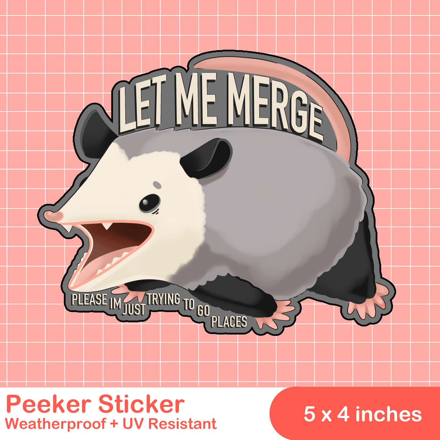 Let Me Merge Peeker Sticker