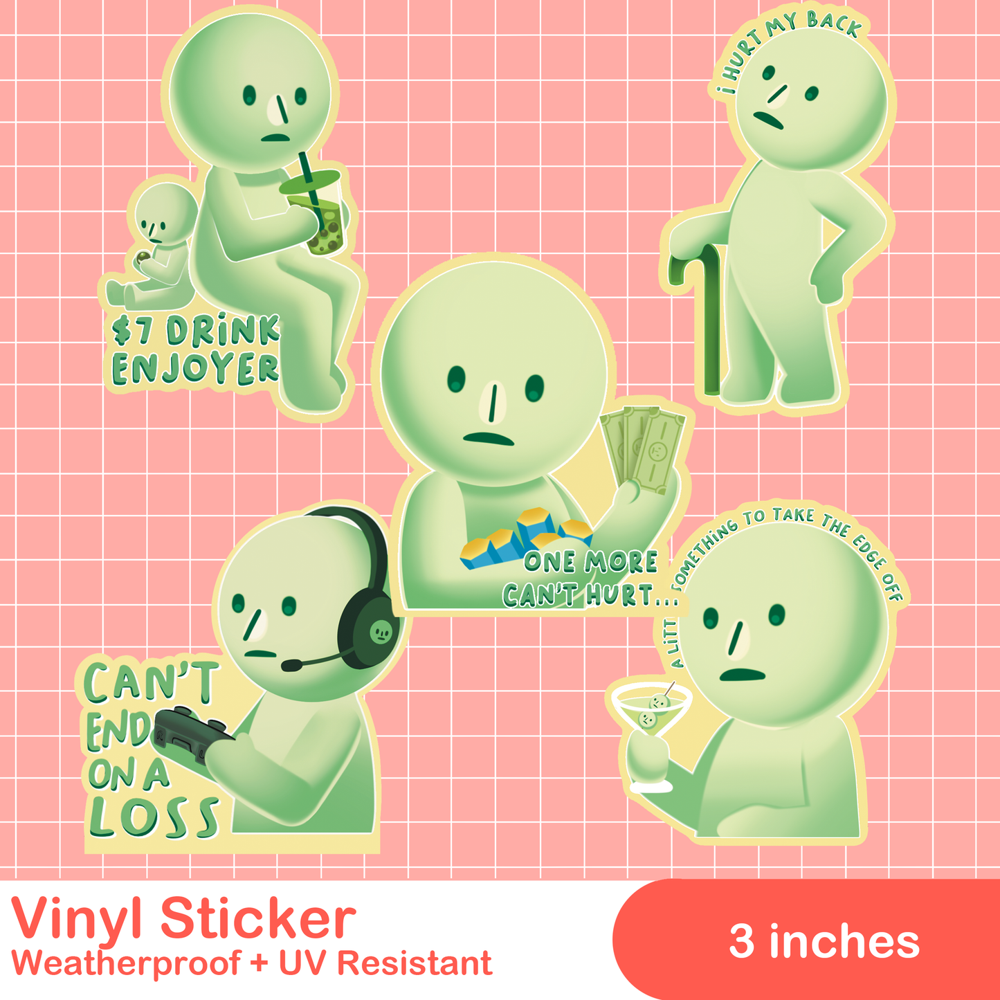 Smiski Meme Stickers