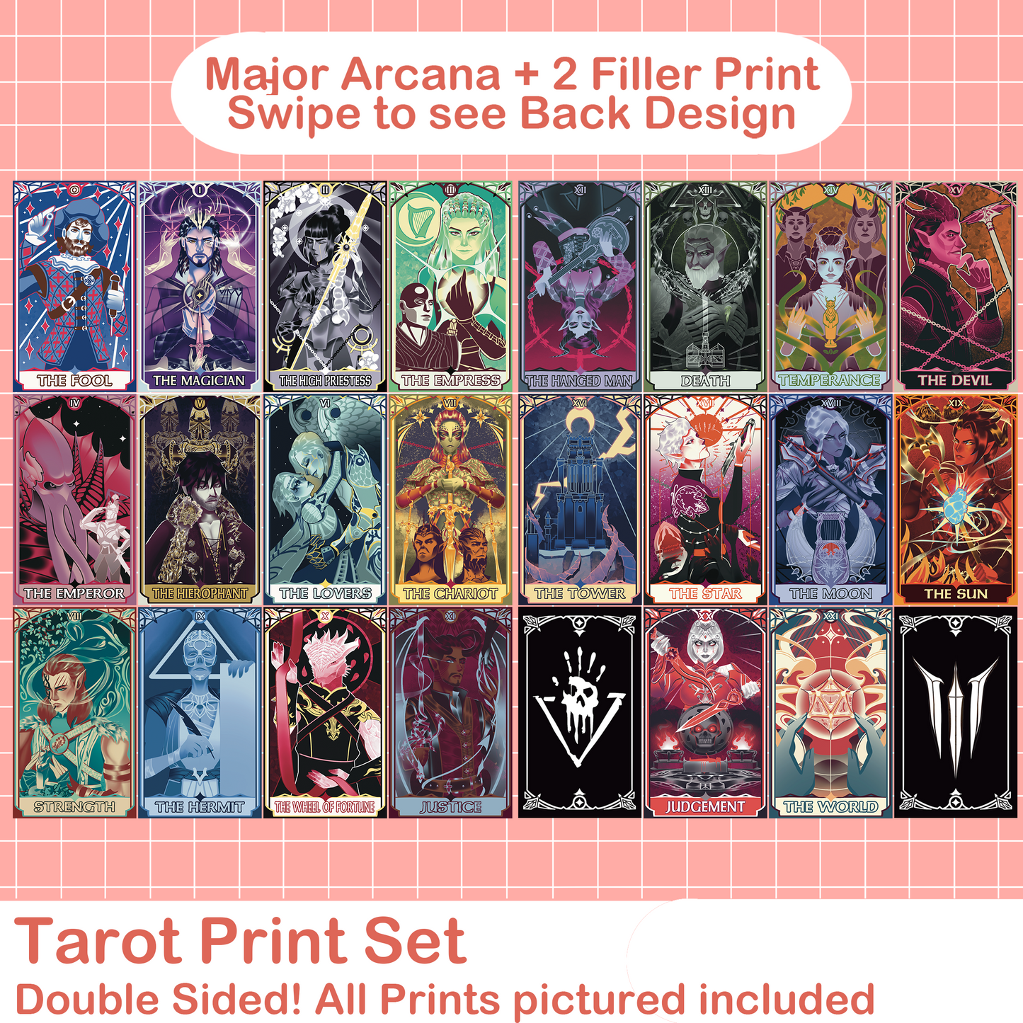 Tarot Print Set: Baldur's Gate 3 Inspired